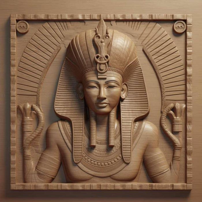 Персонажи (Египетский бог 3, HERO_3711) 3D модель для ЧПУ станка